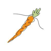 Carrot Logo, Vector Garden Farm Carrot Vegetables, Line Design, Template Illustration