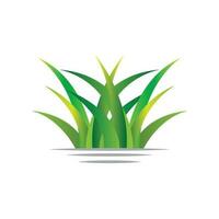 Green Grass Logo Design, Farm Landscape Illustration, Natural Scenery Vector