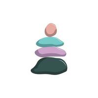 Stone Logo, Vector Zen Meditation Stone Balance Tranquility, Yoga Minimalist Simple Design, Silhouette Illustration