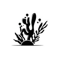 Seaweed Logo, Ocean Ornamental Plant Design, Marine Life Vector, Symbol Illustration vector