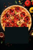 caliente Pizza póster,. ilustración ai generativo foto