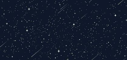 Starry space seamless pattern, sky stars in galaxy vector