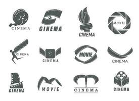 Cinema icons, movie film strip for cinematography vector