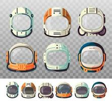 Photo booth, kid astronaut space helmets and masks vector