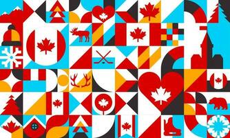 Abstract geometric Canada shapes, bauhaus pattern vector