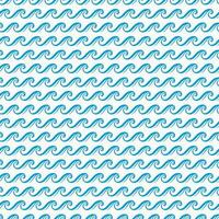 Sea wave pattern, ocean blue wave line background vector