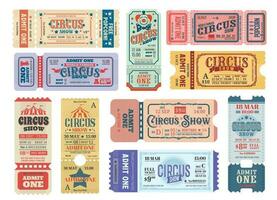 circo Clásico Entradas, grande parte superior admitir uno cupón vector