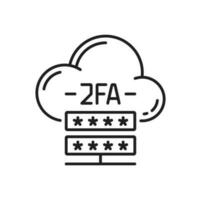 2FA authentication, two factor verification icon vector