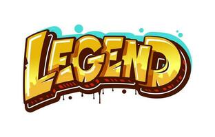 Legend graffiti street urban style, vector word