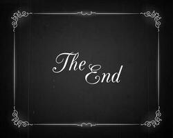 Silent movie cinema film end screen vintage border vector