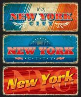 New York City travel plates and stickers, USA vector