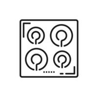 Induction cooker, surface for cooking outline icon vector