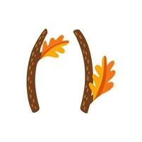 Autumn alphabet punctuation mark oak tree branches vector