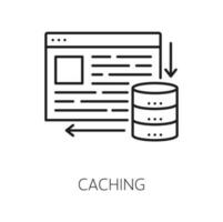 Caching, content delivery network outline icon vector