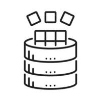 Database storage service, network server line icon vector