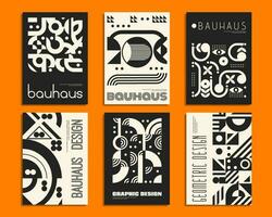 Monochrome abstract geometric patterns of Bauhaus vector