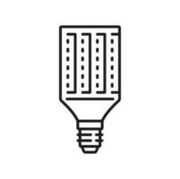 Light bulb and corn SMD diode LED lamp line icon vector