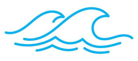 Wave line icon, sea and ocean ripple water splash vector