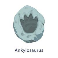 Ancient dinosaur footprints, ankylosaurus fossil vector