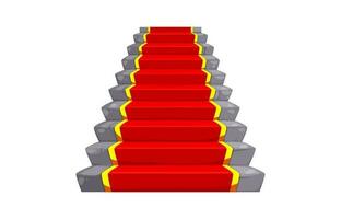 Castle and palace staircase with red carpet vector