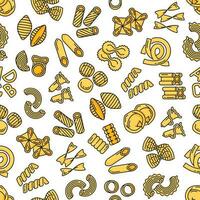 Italian pasta type line color seamless pattern vector