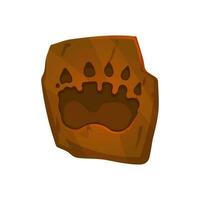 Ancient dinosaur paw footprint with claws vector