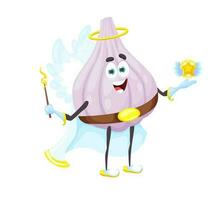 Cartoon Halloween garlic fairy vegetable character vector