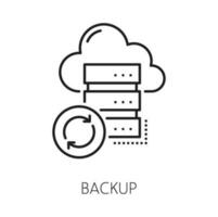 CDN backup, content delivery network line icon vector