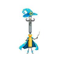 Cartoon halloween file or rasp wizard character vector
