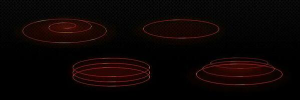 Microwave oven warm effect side view isolated set vector