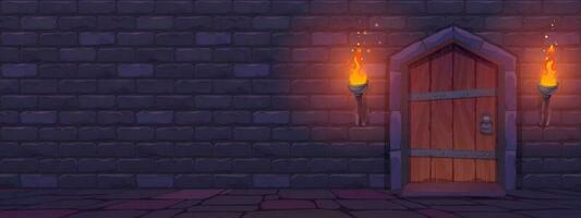 Castle dungeon wall cartoon background for game vector