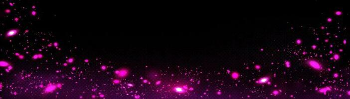 Pink firefly light glow frame space background vector