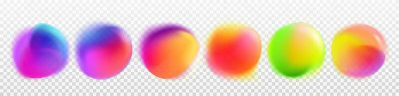 Abstract circles with color rainbow gradient blur vector