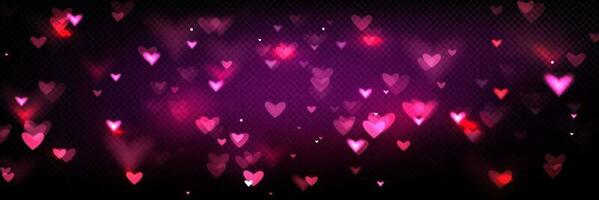 Gold heart bokeh glitter spark effect background vector