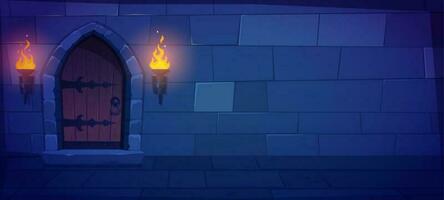 Castle dungeon wall cartoon background for game vector