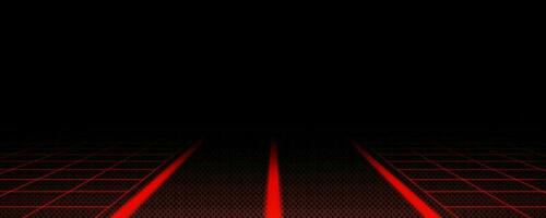 Red laser grid cyber newretrowave game background vector