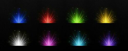 Realistic set of colorful light explosion effects vector