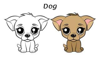 Cute Dog Animal Coloring Book Illustration vector