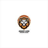 angry lion design logo gaming esport vector