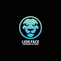 lion face with circle logo design gradient color vector