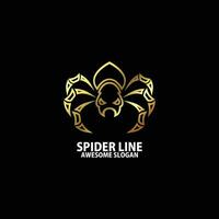 spider with luxury color logo design line art vector