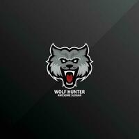 wolf angry logo design gaming esport vector