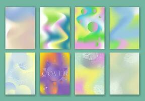 Set of liquid tropical gradient posters, bright and summer colors. Editable Vector Illustrations.