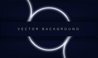 Minimal Glowing Neon White Rings Background with copy space. Editable Vector Illustration. EPS 10.