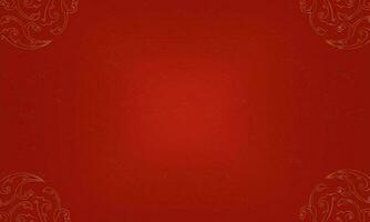 Simple Red Background wall with gold florid element patterns. Perfect for app, web design, webpages, banners, greeting cards, backgrounds, templates. Vector Illustration. EPS 10.