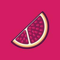 Pomegranate Fruit Cartoon Vector Icon Illustration. Food Fruit Icon Concept Isolated Premium Vector. Flat Cartoon Style Suitable for Web Landing Page, Banner, Sticker, Background