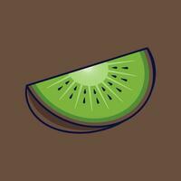 Kiwi Fruit Cartoon Vector Icon Illustration. Food Fruit Icon Concept Isolated Premium Vector. Flat Cartoon Style Suitable for Web Landing Page, Banner, Sticker, Background