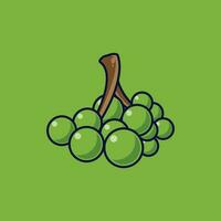 Grape Fruit Cartoon Vector Icon Illustration. Food Fruit Icon Concept Isolated Premium Vector. Flat Cartoon Style Suitable for Web Landing Page, Banner, Sticker, Background