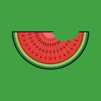 Watermelon Fruit Cartoon Vector Icon Illustration. Food Fruit Icon Concept Isolated Premium Vector. Flat Cartoon Style Suitable for Web Landing Page, Banner, Sticker, Background