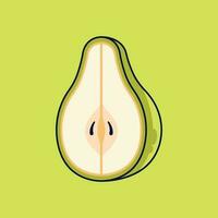 Pear Fruit Cartoon Vector Icon Illustration. Food Fruit Icon Concept Isolated Premium Vector. Flat Cartoon Style Suitable for Web Landing Page, Banner, Sticker, Background